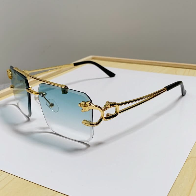 Vintage-Inspired Large Square Rimless Fashion Glasses