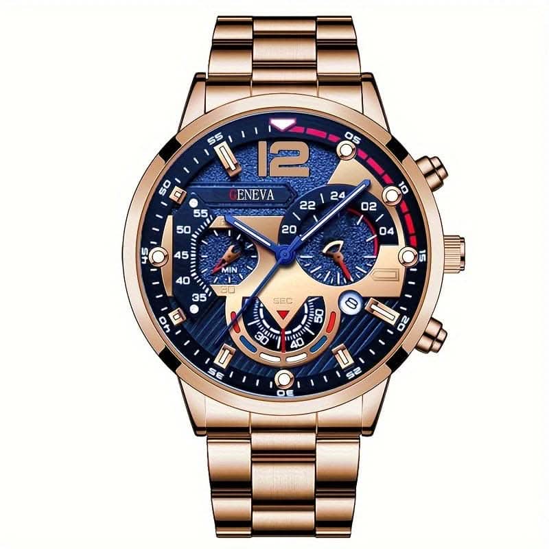 Fashion Men's Stainless Steel Calendar Watch
